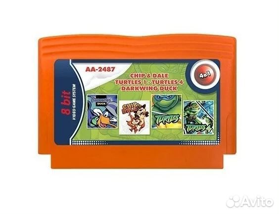 Картридж для денди 4в1 turtles 1+turtles 4+darkwin