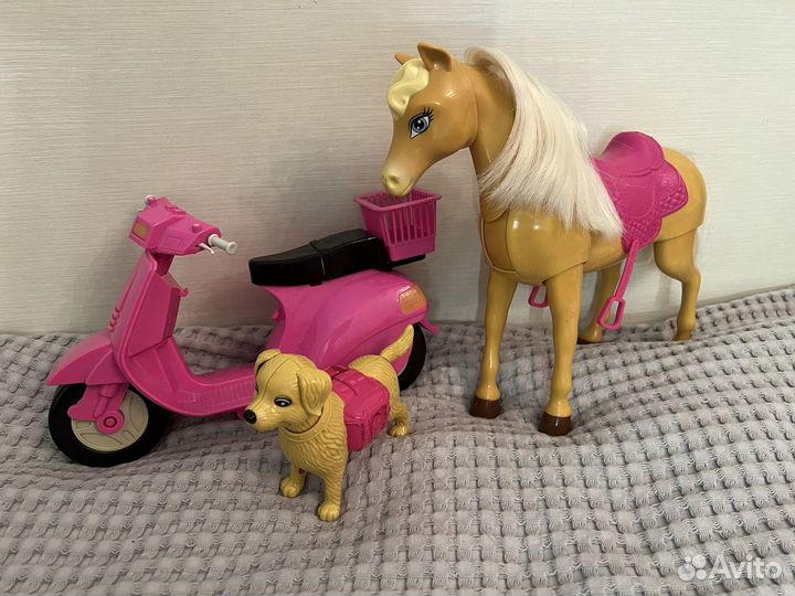 Для куклы Barbie Лошадь, мотоцикл и собака