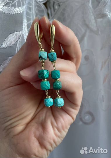 Серьги из бирюзы