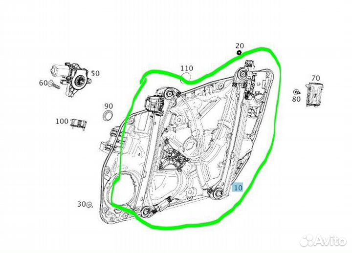 Стеклоподьемник передний левый Mercedes-Benz