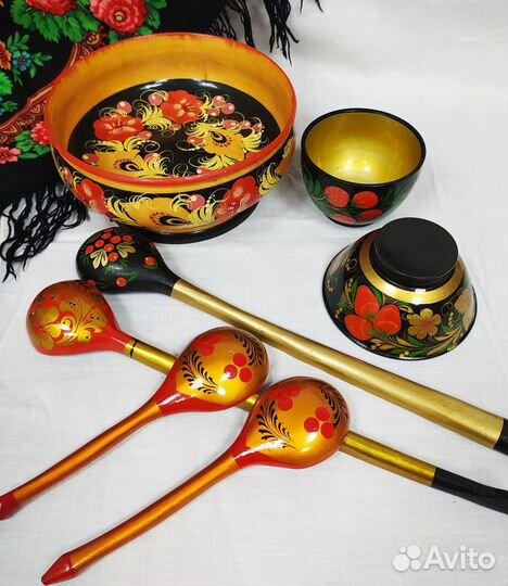 Хохлома, дерево, посуда