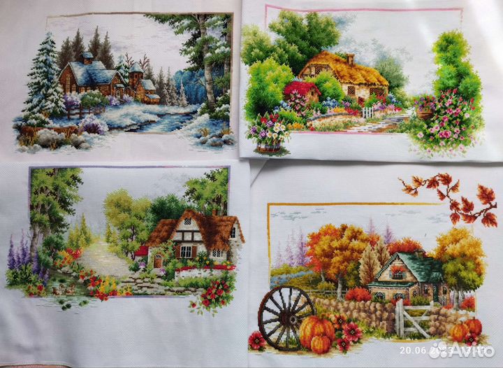 Набор вышитых картин Времена года