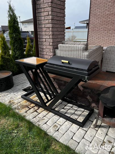 Мангал лофт с крышкой барбекю