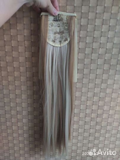 Шиньон, хвост, искусственные волосы 56см