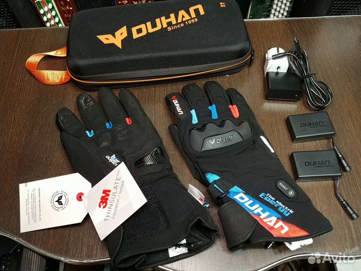 Мото Перчатки с подогревом Duhan 7.4v 2 аккум