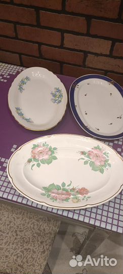 Тарелки овальные и селедочницы