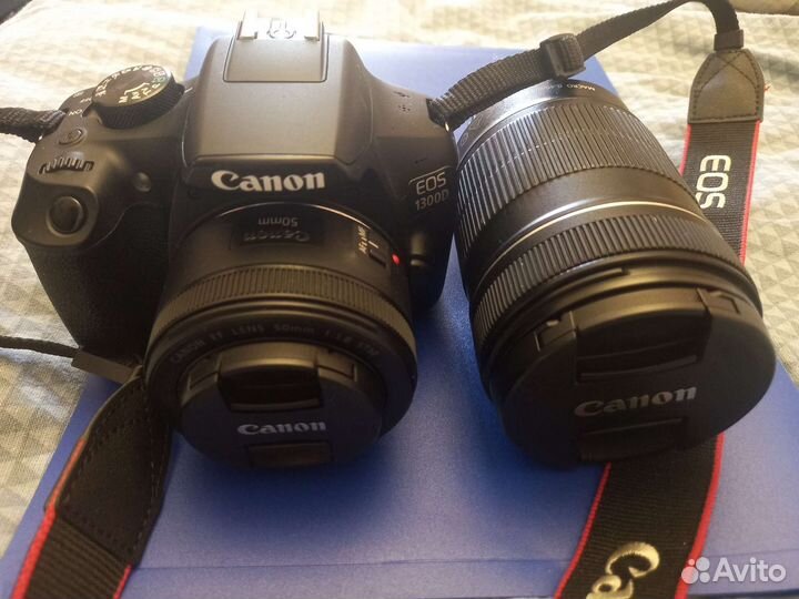 Фотоаппарат Canon 1300d + 2 объектива