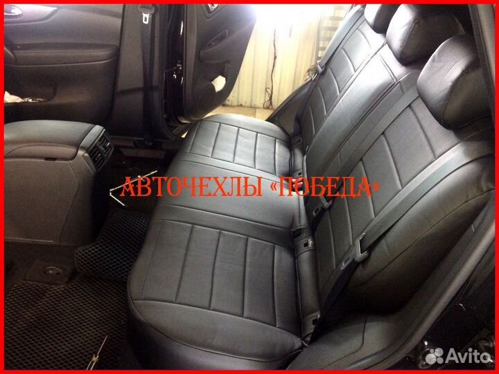 Чехлы Nissan Qashqai 2 из экокожи чёрные Классика