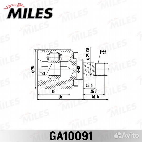 ШРУС Nissan Primera P12 01-07 внут