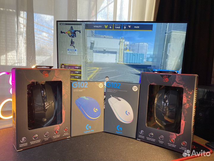 Мыши Logitech g102, a4tech bloody v7
