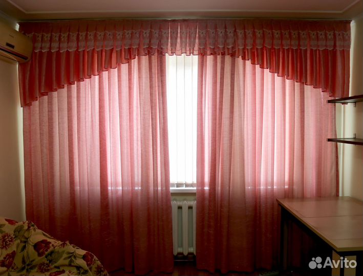 Шторы ткань жатка с двойным ламбрекеном