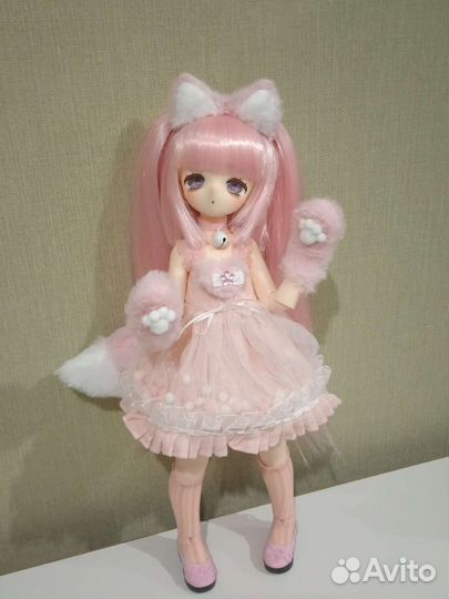 Кукла аниме BJD бжд розовая Мику Хацунэ неко