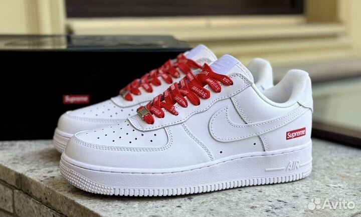 Кроссовки Nike air force 1 low x supreme white