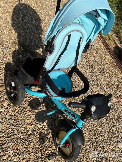 Детский трехкол велосипед с ручкой и муз.панелью