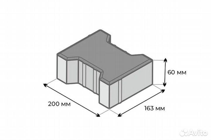 Тротуарная плитка / Брусчатка Стандарт Красный 60