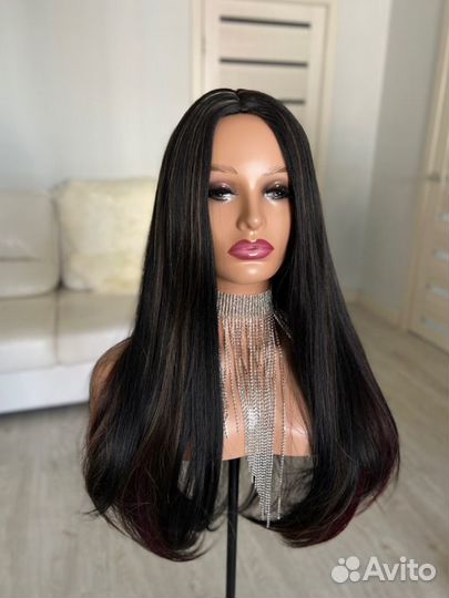 Парик с мелированием черный