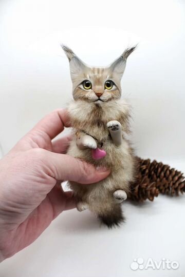 Игрушки ручной работы из полимерной глины рысь