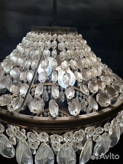 Люстра хрустальная винтаж Чехия