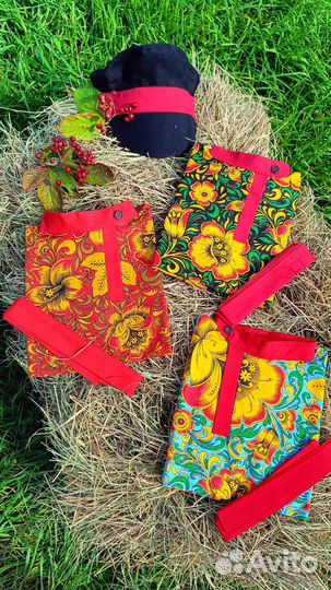 Косовортка, русская народная рубашка и картуз,новы
