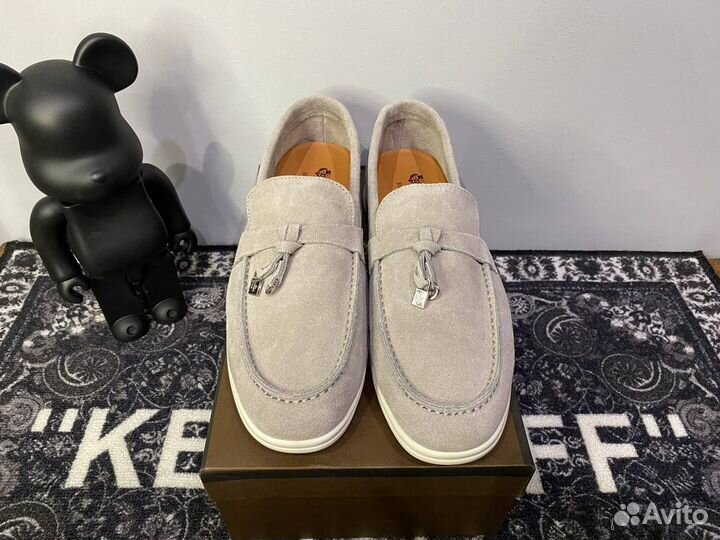 Лоферы Loro Piana замшевые серые