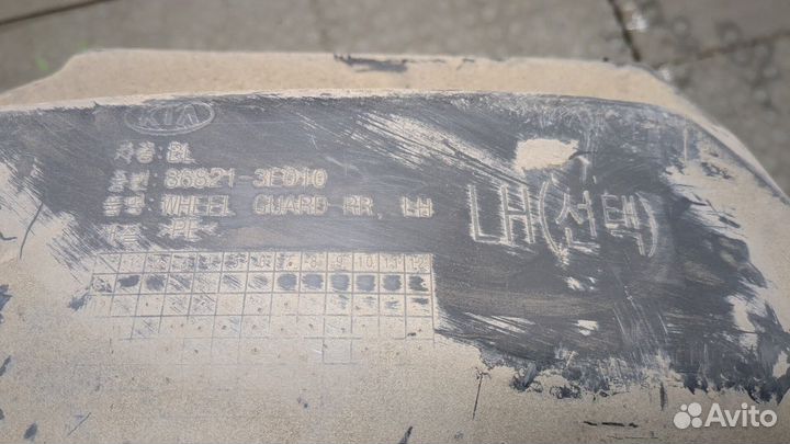 Защита арок (подкрылок) левая задняя киа Sorento, 2006