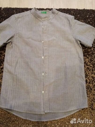 Рубашка летоBenetton (Италия) мальчика нов 140 х/б