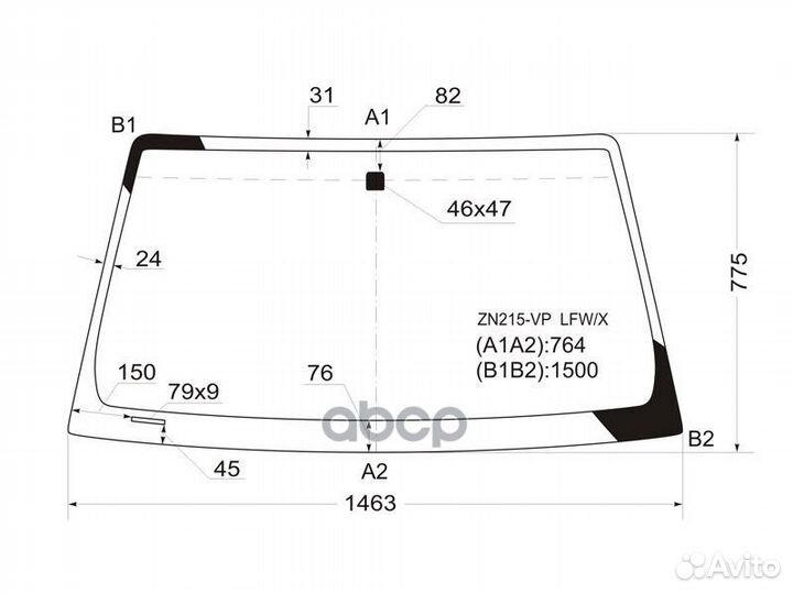 Стекло лобовое toyota hilux pick-UP/fortuner 04
