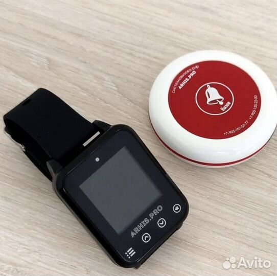 Кнопка вызова официанта и часы пейджер Элит