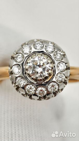 Золотое кольцо с бриллиантами 585/4.27/17р