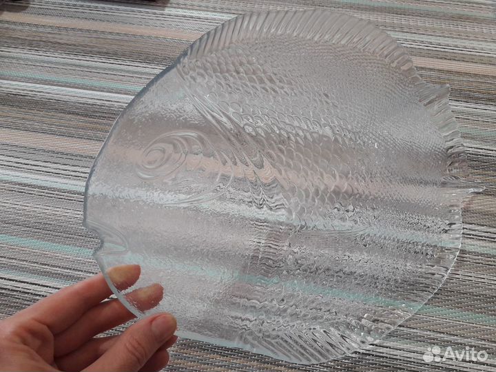 Блюдо рыба новое стекло