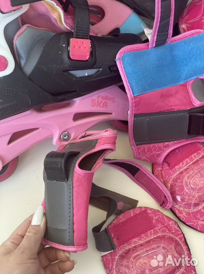 Роликовые коньки детские с защитой