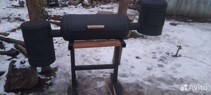 Мангал с печью под казан- коптильня