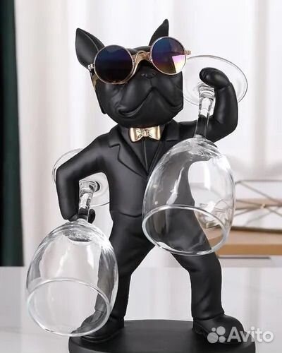 Статуэтка держатель для бокалов французкий бульдог