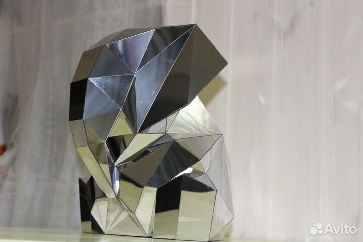 Зеркальный слон из полигональных фигур статуэтка