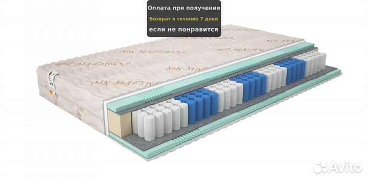 Матрас 160х200, 200х200 средней жесткости