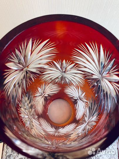 Советские, хрустальные, парные вазы для цветов