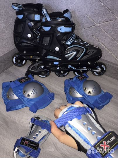 Роликовые коньки + комплект защиты для катания