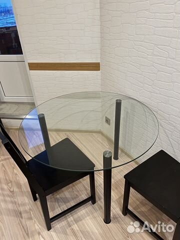 Кухонный стол стеклянный круглый IKEA купить в Санкт-Петербурге ...