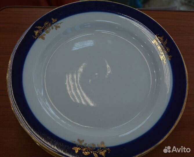 Фарфоровые столовые тарелки 6 шт- дулево (кобальт
