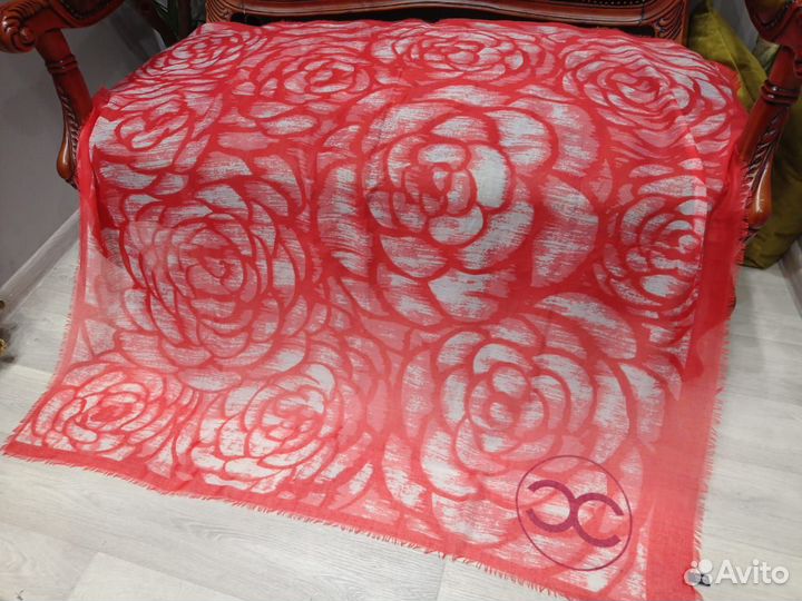 Платок шаль 140см тонкорунная шерсть италия