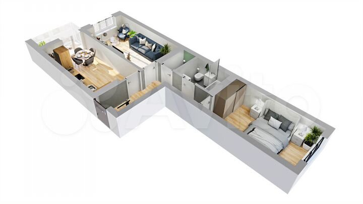 2-к. квартира, 68,9 м², 7/8 эт.