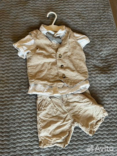 Костюм: рубашка, шорты, жилетка, бабочка