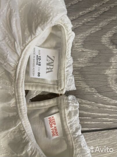 Рубашка zara 12-18 мес