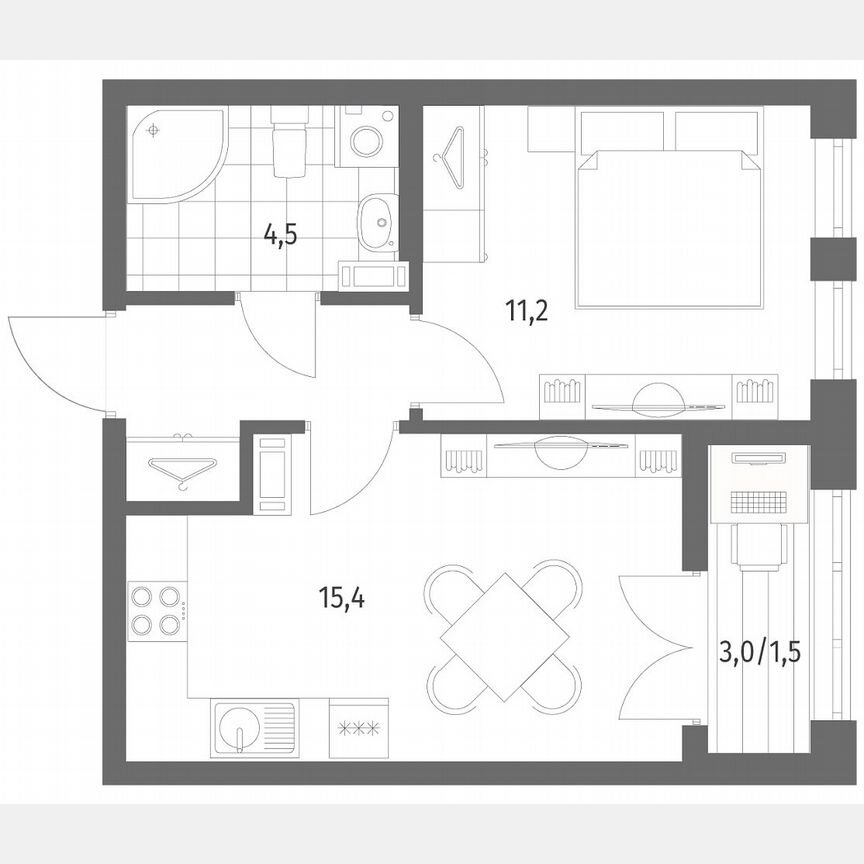 1-к. квартира, 36,3 м², 7/8 эт.