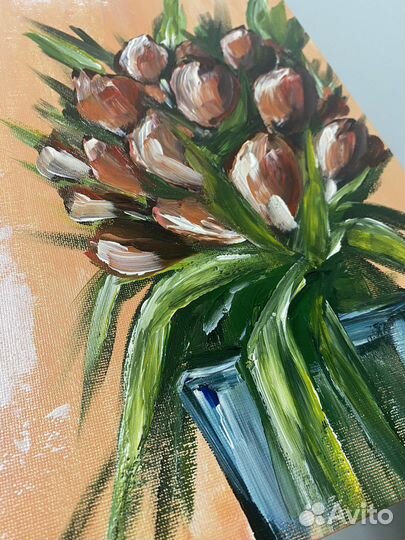 Картина акрилом на картоне