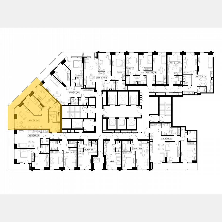2-к. квартира, 81,8 м², 4/55 эт.