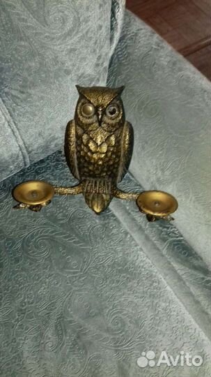 Металлический Подсвечник СССР настенный Сова