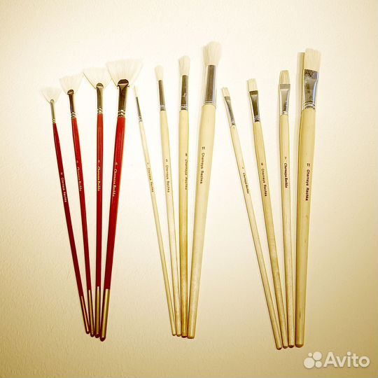 Кисти для рисования набор 12 шт щетина