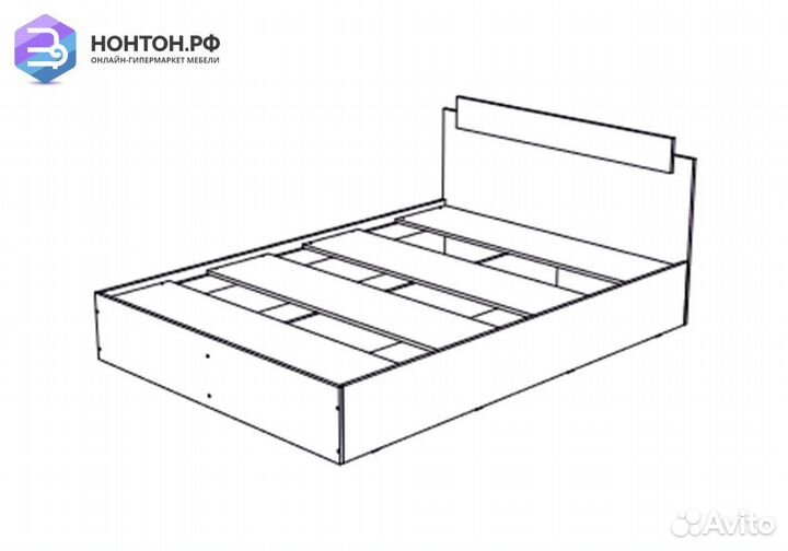 Кровать Эко дуб вотан / белый
