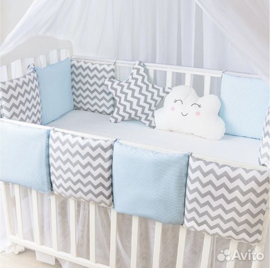 Бортики в кроватку для новорожденных